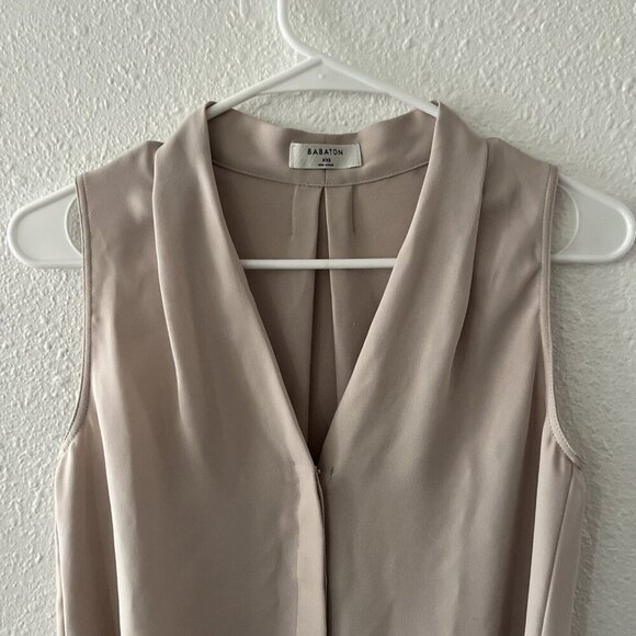 S2 Aritzia Babaton Sleeveless Blouse Tank Top Light Pink Cream Size XXS - Picture 2 of 7